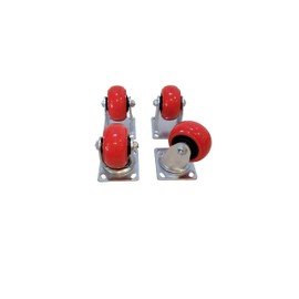 4-Pack Ultra H.D. Plate Casters Quiet Rolling/Non-Marking (2-Swivel and 2-Fixed) (4" X 2" CASTERS Rated at 1,750 LBS)