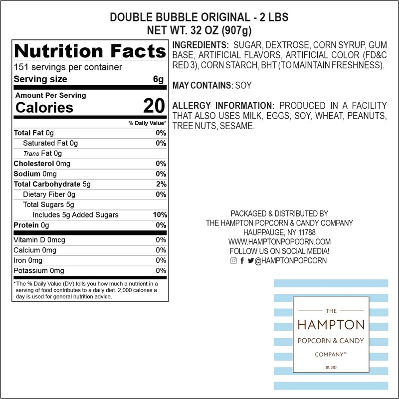 Double Bubble Original Flavored Chewing Gum - 1 Pound Bulk