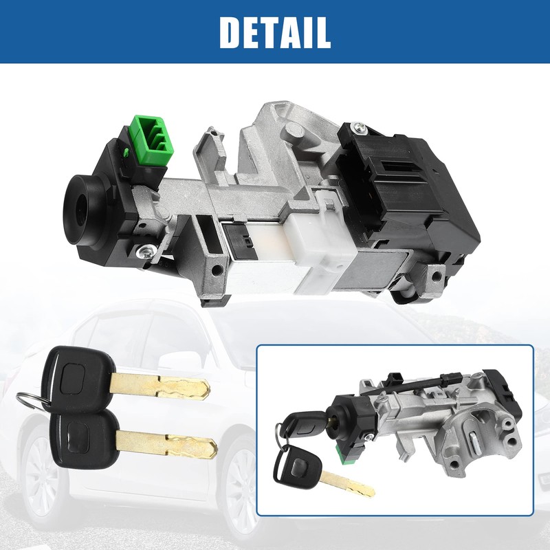 X AUTOHAUX 35100-SDA-A71 Ignition Switch Lock Cylinder Assembly with 2