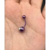 Flexi Stainless Steel Purple Belly Button Ring 15 Gauge Flexi