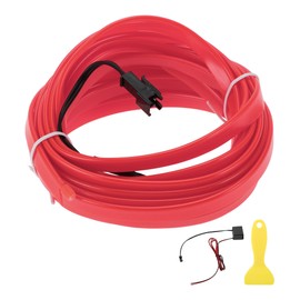 A ABSOPRO 5m EL Wire Cable LED Glow String Light Car Interior Lighting Strip Flexible Neon Light for Car Decoration Wiring Driver(12v) Pink