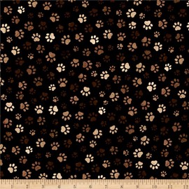 Timeless Treasures Paw Print Mud, Quilting Fabric by the Yard