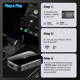 Android Auto Wireless Adapter, Convert Wired to Wireless CarPlay Adapter, Auto Car Adapter, Plug&Play CarPlay Box Dongle Mini Wireless CarPlay Adapter