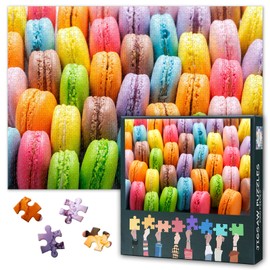 Jigsaw Puzzles for Adults 1000 Pieces - Delicious Macarons & Colorful Desserts, Artistic 1000-Piece Puzzle for Adults, Challenging Coolest Adult Puzzles - 27.5x19.7 in