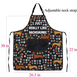 ENSIANTH Dachshund Gifts Dachshund Apron with Pockets Dachshund Lover Gifts I Just Really Like Dachshunds Apron with Pockets (dachshund apron)