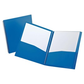 Oxford Pocket Folder, Duotang 8-Compartment Heavy-Duty Plastic Organizer, Letter Size, Cool Blue