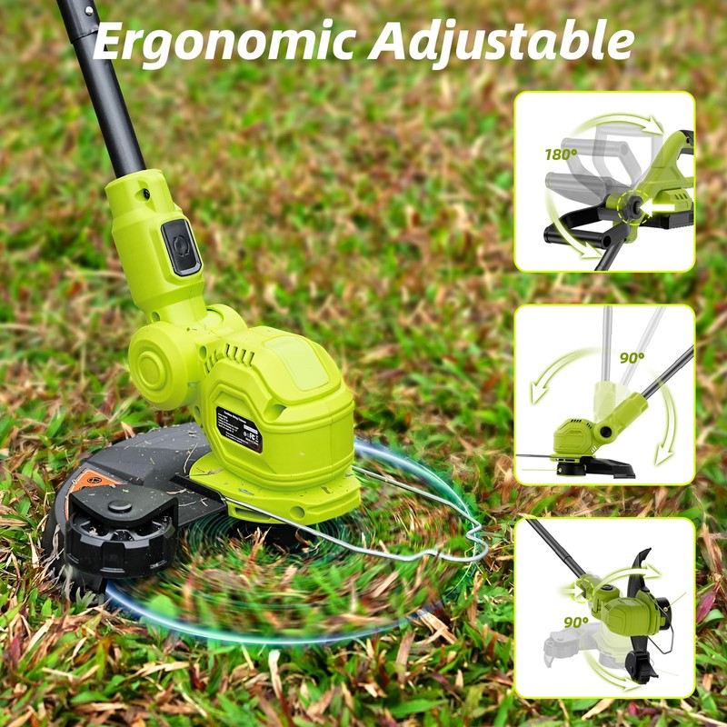 JAGROM 12-inch 20V Cordless String Trimmer with Charger, 2 X