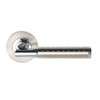 Excel Aura Passage Door Handles on Round Rose, Satin Nickel/Polished