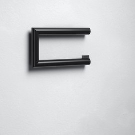 KEUCO Metal Toilet Roll Holder Matte Black Open Shape Toilet Roll Holder for Bathroom and Guest Toilet Reva Black Selection