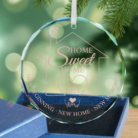 House Warming Gifts New Home, Housewarming Gifts New Home 2025, First Christmas Ornament in New House, Home Sweet Home Glass Ornament 2025