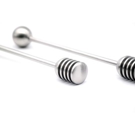 Xrten Set of 2 Stainless Steel Honey Spoons, Honey and Syrup Dipper Stick Server Spoon Set