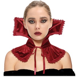 keland Victorian Black Ruffle Collar Retro Gothic Cosplay Costume Accessory, Z-red