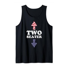 Two Seater USA 4th July White Trash Party Attire Redneck Tank Top