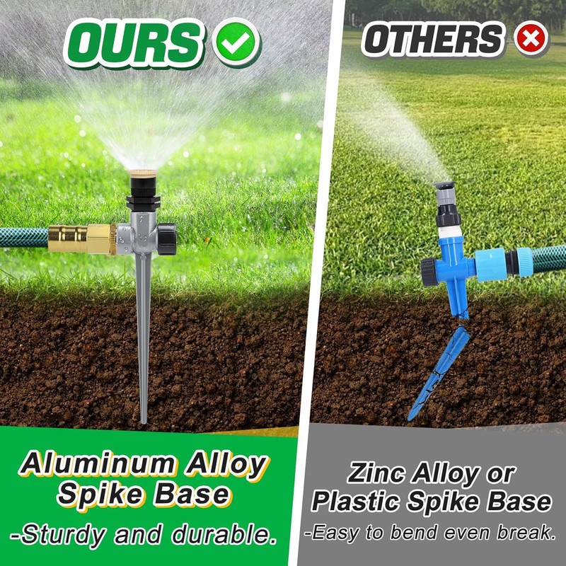 SUCANY Gardena Garden Sprinkler, Sturdy Metal Mandrel, Continuously Adjustable Irrigation