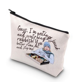 JNIAP Holiday Movie Makeup Bag Amanda Woods Gifts I Am Eating Junk Watching Rubbish Rosehill Cottage Gifts (guys mb)