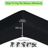 Black bed sheets double Microfibre fitted sheet Deep Pocket 12