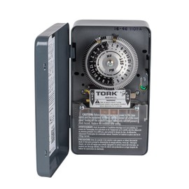 NSi Industries TORK 1109A Indoor 40-Amp Multi-Volt Mechanical Lighting and Appliance Timer - 24-Hour Programming - Multiple On/Off Settings - 120/208-277-Volt - Grey 2.9 x 4.7 x 7.9 inches