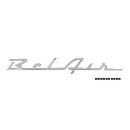 United Pacific C555601 Triple Chrome Plated Bel-Air Script Emblem for 1955-56 Chevy Bel-Air, OE Restoration Part, Includes Mounting Clips – ONE Unit