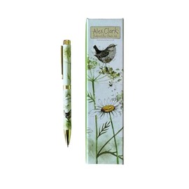 Alex Clark Wren Ball Point Pen - Stationery writing gifts - black ink - ideal for office and school - in gift box - animals and florals - British garden birds