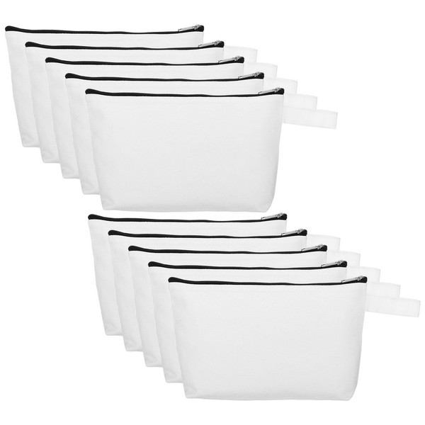 PATIKIL 10.2 x 5.5 Canvas Makeup Bags with Strap, 10