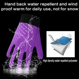 Winter Gloves Kids Boys Girls, Youth Running Biking Bike Warm Soccer Gloves Thermal Touchscreen for Cycling Sports Outdoor(Purple,M)