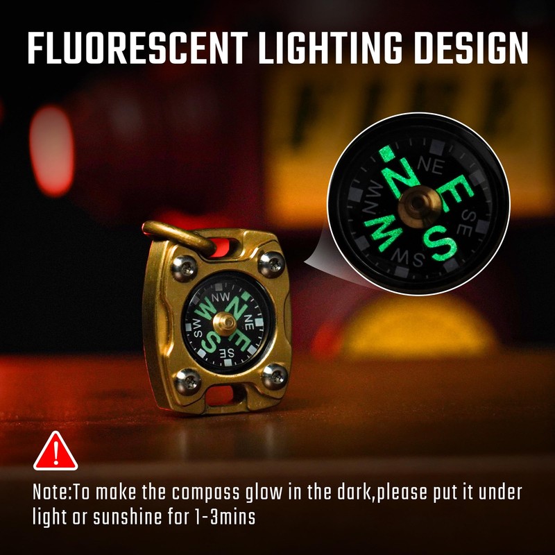 MecArmy CMP Titanium Brass Mini Compass Luxury Survival Pocket Compass