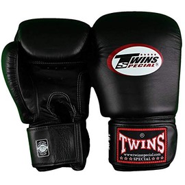 Twins Genuine Leather Boxing Gloves, black