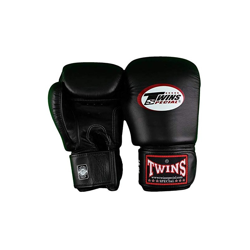 Twins Genuine Leather Boxing Gloves, black