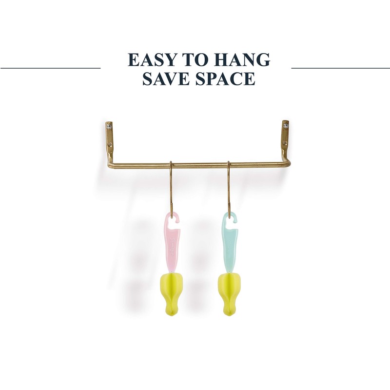 Simba Sponge Nipple Brush with Easy Hanging Hook (Pink)