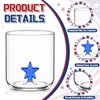 Potchen 2 Pack Patriotic Wine Glasses Icon Stemless, 9oz Red