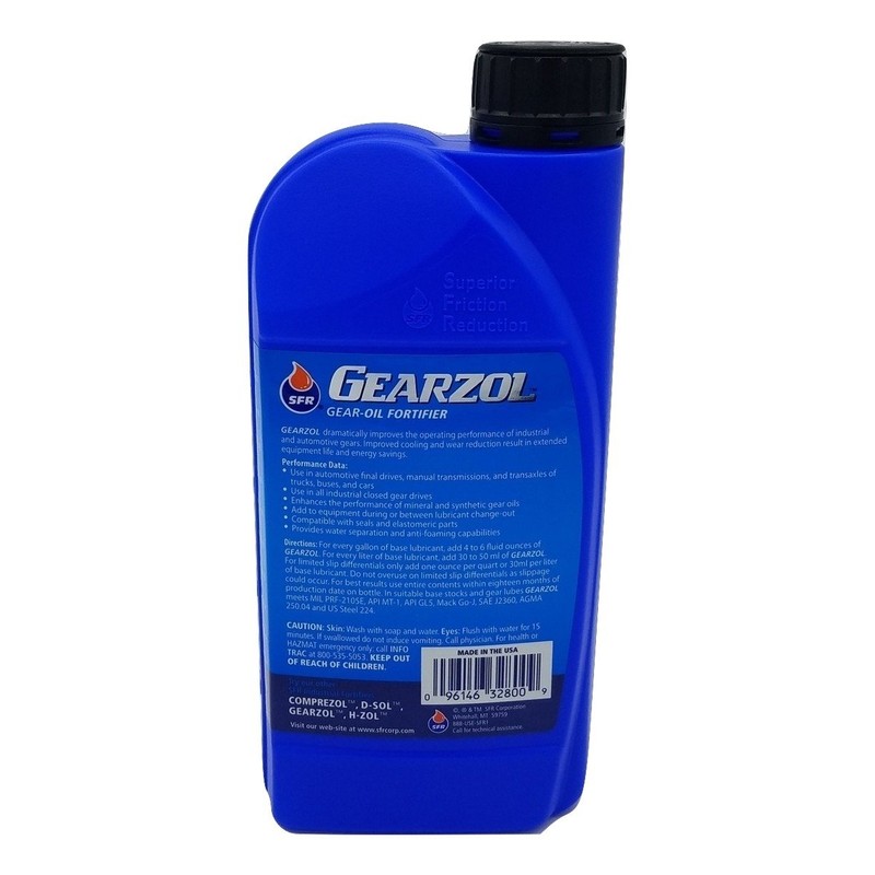 SFR Gearzol Gear Oil Fortifier 1 Quart Bottle 32oz