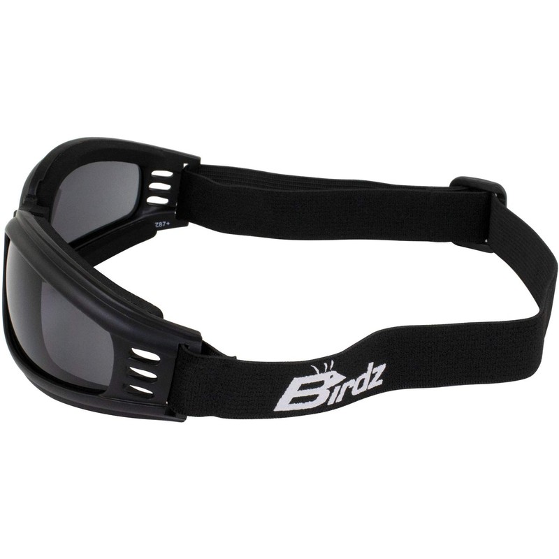 Birdz Eyewear Cardinal Foam Padded Folding Motorcycle Goggles Black Frame