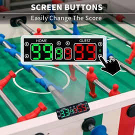 GAN XIN Scoreboard Electronic Portable Digital Scoreboard Mini Digital Scoreboard with Touchscreen for Indoor Table Football Games