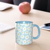 Miowjals Blue Daisy Funny Novelty Ceramic Coffee Cups With Handle,Dishwasher