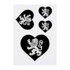 4 x 'Heraldic Lion Within Heart' Temporary Tattoos - Water
