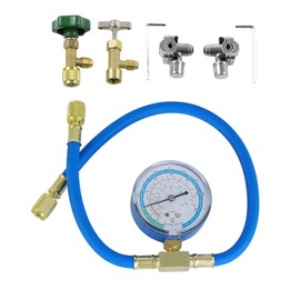 Wisepick R290 and R600A Charging Hose and Gauge Set with Can Tap and BPV31 Bullet Piercing Valves
