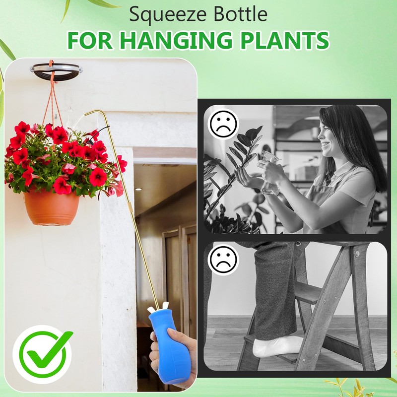 Dreyoo Squeeze Bottle for Hanging Plants, 19" Long Spout Plant