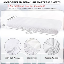 Breling Kids Air Mattress Fitted Sheets Compatible with Intex Cozy Kidz (Sheet Only) Toddler Inflatable Mattress Sheets for Kids Sleepover Party Travel Camping Air Mattress Airbed(White,6 Pcs)