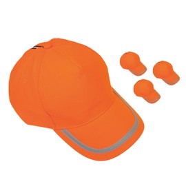 4business Reflective Cap, Safety Cap, Orange for Adults, 5 Panels, Reflective Velcro Fastening, Adjustable Size, Set of 4, orange