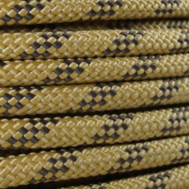 LILBURN ROPE CO. Polypropylene Rope - Heavy Duty, All Purpose, Durable, USA Made Utility Cord Tie Down Rope - Indoor Outdoor, Camping, Barricade - Tan with Brown Tracers - 3/8 in x 50 Foot Coil