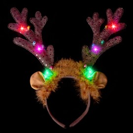 JOYIN Christmas Light Up Antler Headband, Long Antler Headband for Adult Kids Christmas Party Favor Supplies Xmas Accessories Christmas Holiday.
