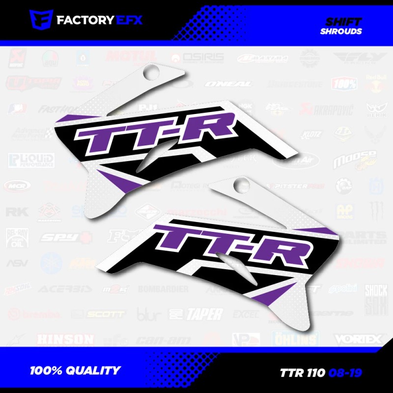 Factory EFX White & Purple Shift Racing Graphics Kit fits