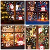 Pack of 9 Christmas Window Stickers, Reusable Static Christmas Window