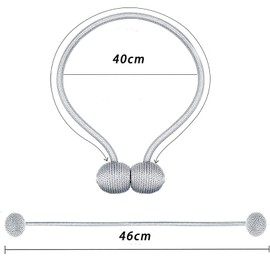 4 Pack Curtain Tie Backs, Magnetic Curtain Tiebacks,Modern Curtain Holdbacks, European Drapes Clips Rope Holdbacks for Home, Office, Hotel Window Decorative（Light Grey）