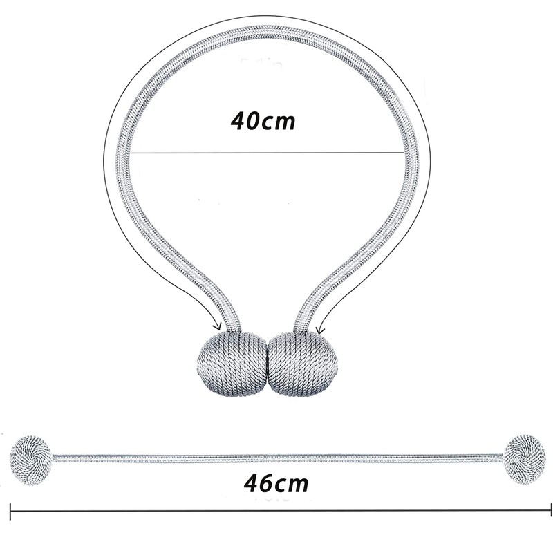 4 Pack Curtain Tie Backs, Magnetic Curtain Tiebacks,Modern Curtain Holdbacks,