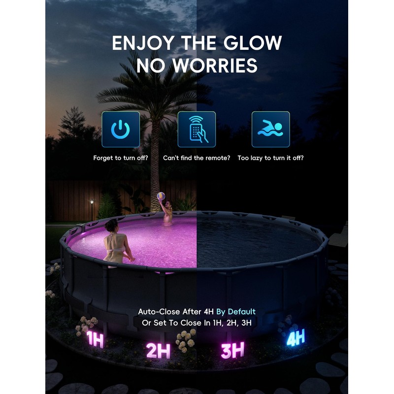 POOLHACKER Solar Pool Lights Only for Inground Pool【Original】, 10-Color 4-Mode