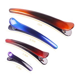 Suoirblss 12PCS Professional Hairdressing Salon Hair Barrettes Duck Bill Teeth Hair Clips Non Slip Band Clips Multicolor Plastic Metal Alligator Bows Hair Clips (4.9CM)