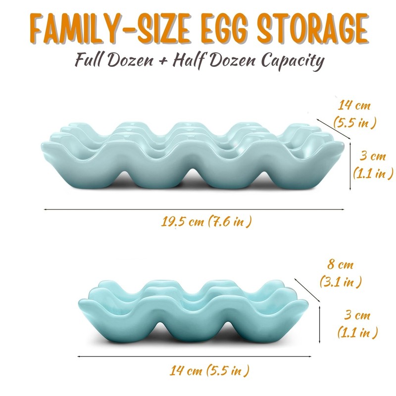 Flexzion Ceramic 12 + 6 Cups Egg Tray - 18