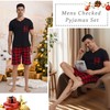 LNFINTDO Men's Pyjamas Set Short Sleeve Soft Pjs Top and
