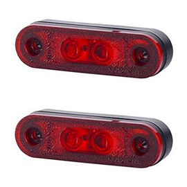 BUL BARS 2 x 2 SMD LED Red Side Light with Rubber Pad 12 V 24 V E-mark Position Light Car Truck Car Lamp Light Universal